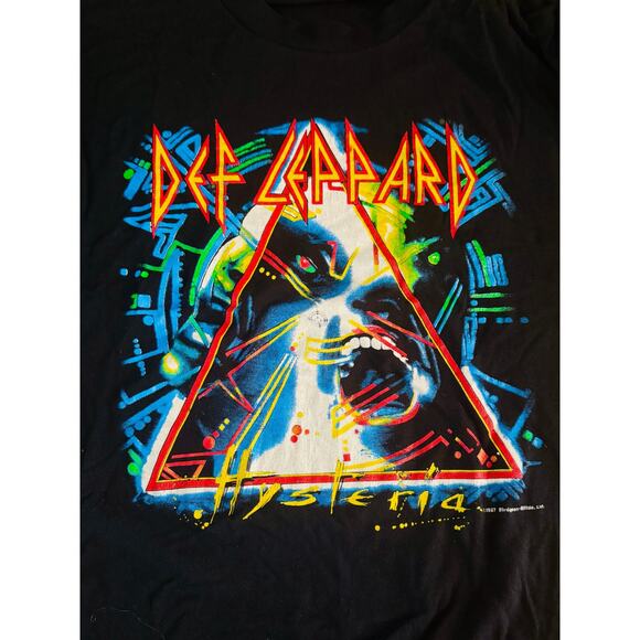 DEF LEPPARD- L- 1988 HYSTERIA TOUR -Single Stitch Tee -GRAIL - Picture 1 of 2
